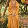 Punit Balana Mustard Bandhani Printed Kaftan Dress