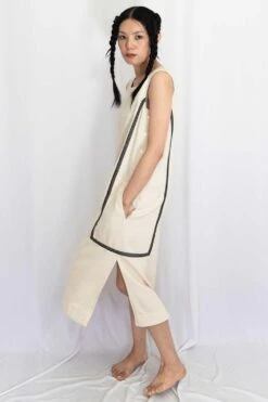 Rias Jaipur Ecru Cotton Denim Dress -Echoo Clothing Shop rias mix 05 5