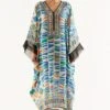 Rajdeep Ranawat Printed Midi Dress With Kaftan Sleeves 2 Rajdeep Ranawat Printed Midi Dress With Kaftan Sleeves -Echoo Clothing Shop rr 1153 1