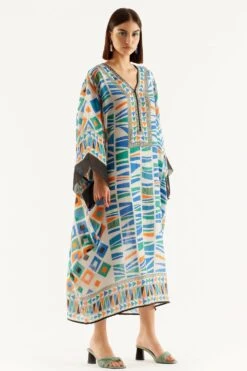 Rajdeep Ranawat Printed Midi Dress With Kaftan Sleeves 8 Rajdeep Ranawat Printed Midi Dress With Kaftan Sleeves -Echoo Clothing Shop rr 1153 3