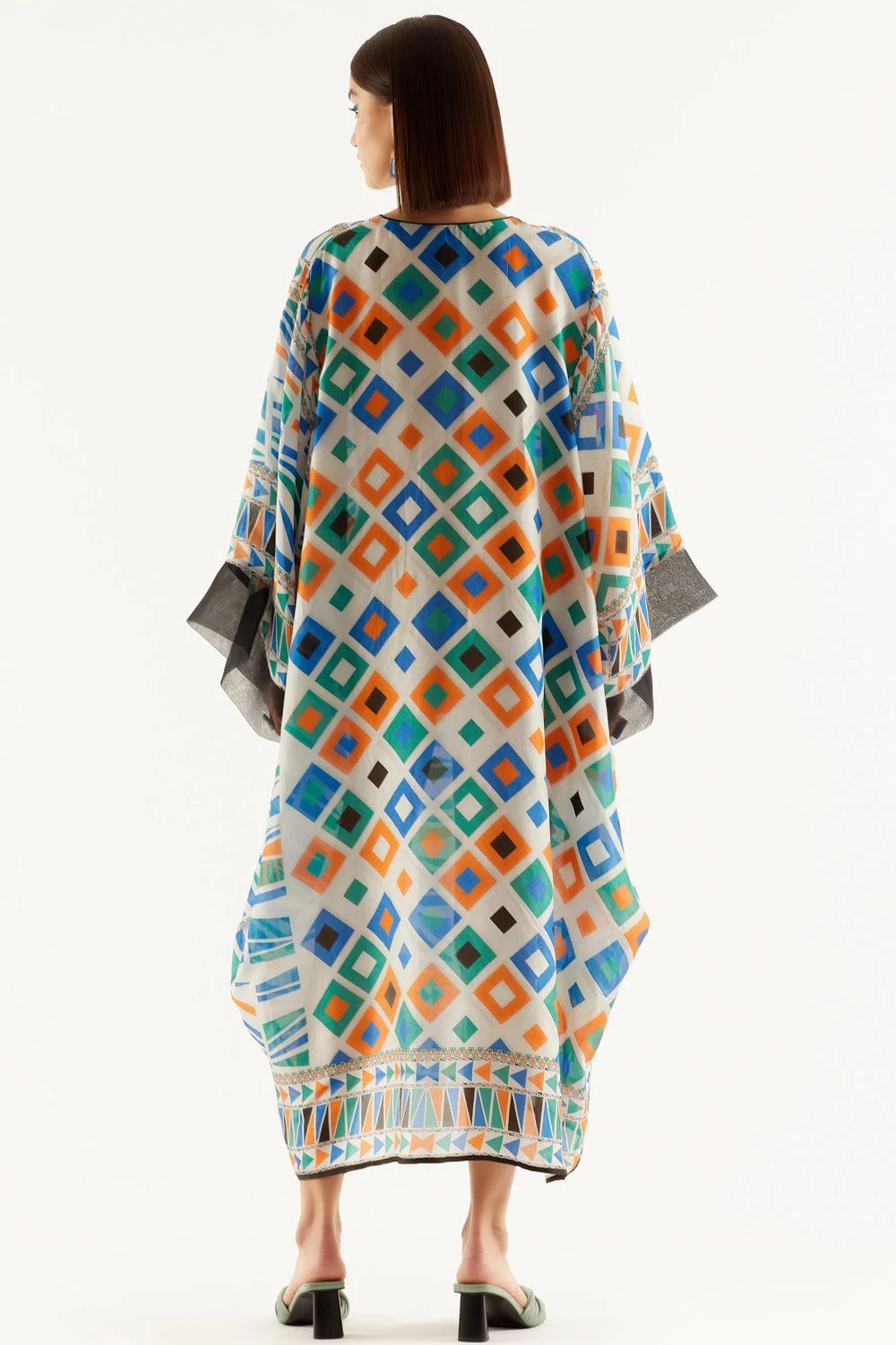 Rajdeep Ranawat Printed Midi Dress With Kaftan Sleeves 6 Rajdeep Ranawat Printed Midi Dress With Kaftan Sleeves - Image 4