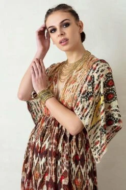 Rajdeep Ranawat Long V Neck Kaftan Dress -Echoo Clothing Shop rr 413 4