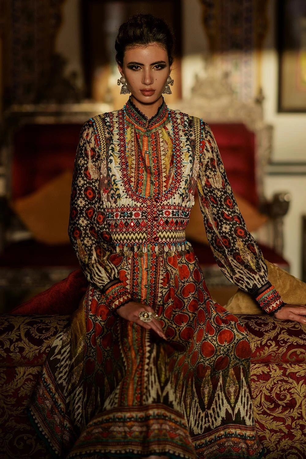 Rajdeep Ranawat Printed Silk Dress & Jacket Set 5 Rajdeep Ranawat Printed Silk Dress & Jacket Set - Image 3