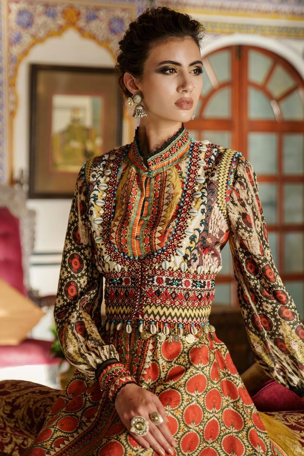 Rajdeep Ranawat Printed Silk Dress & Jacket Set 7 Rajdeep Ranawat Printed Silk Dress & Jacket Set - Image 5