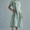 SWGT Mint Green Button Down Asymmetric Dress