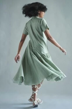 SWGT Mint Green Button Down Asymmetric Dress -Echoo Clothing Shop sd1 21 3