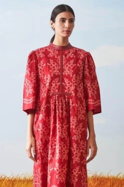Ikai Red Shibori Dyed Dress -Echoo Clothing Shop sh csd 2104r 3