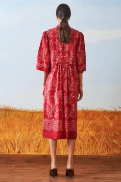 Ikai Red Shibori Dyed Dress -Echoo Clothing Shop sh csd 2104r 4