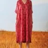 Ikai Pleated V Neck Kaftan Dress 2 Ikai Pleated V Neck Kaftan Dress -Echoo Clothing Shop sh kfd 2101r 1