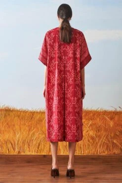 Ikai Pleated V Neck Kaftan Dress -Echoo Clothing Shop sh kfd 2101r 4