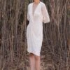 Sharnita Nandwana Twist Front Ivory Dress