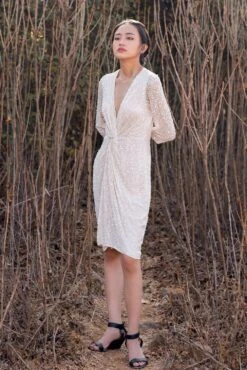 Sharnita Nandwana Twist Front Ivory Dress