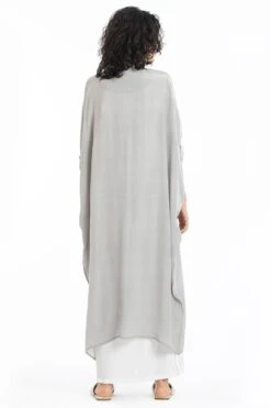 Three V Neck Kaftan With Placket White Dress -Echoo Clothing Shop ss20 set27 4