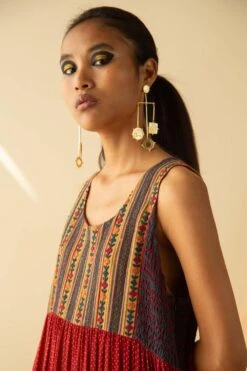 Sunira Designs Ajrakh Printed Tiered Dress -Echoo Clothing Shop ss2105 3