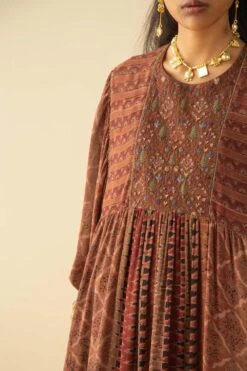 Sunira Designs Embroidered Yoke Balloon Sleeve Dress 10 Sunira Designs Embroidered Yoke Balloon Sleeve Dress -Echoo Clothing Shop ss2139 3