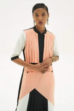 Corpora Studio Colour Blocked Pleated Dress -Echoo Clothing Shop ss22d03 2