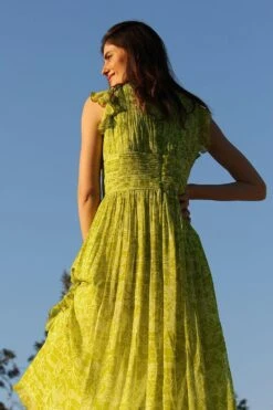Varun Bahl Pret Lime Green Ruffle Dress -Echoo Clothing Shop vb pr2 lk21 d35 6