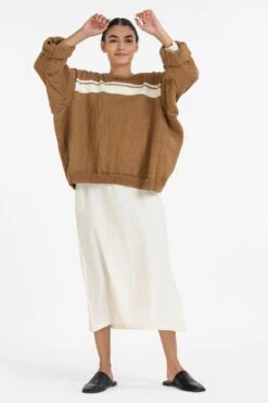 Three Ivory Shift Dress With Handknit Jumper -Echoo Clothing Shop w20 set27 3