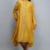 YAVI Yellow Silk Embroidered Dress